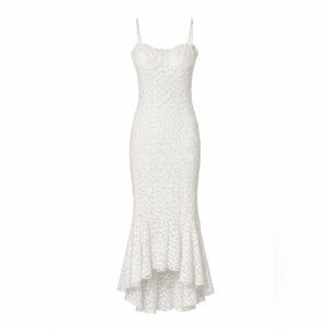 Bear Dance White High Low Lace Dress
